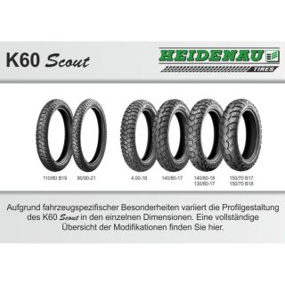 K60 Scout 140/80-17 69T TL Rehv