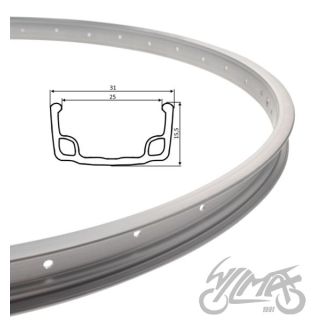 Velg, 28 ratas, 36 kodarat, alumiinium hõbedane